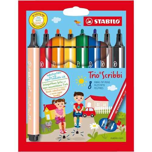 Stabilo fiber pero Trio Scribbi, kartonska &amp;scaron;katla 8, (21655175) Slike