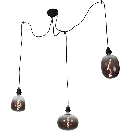 QAZQA Viseča svetilka, črna, 3 luči, vključno z LED mešano dimno zatemnitvijo - Cava Luxe