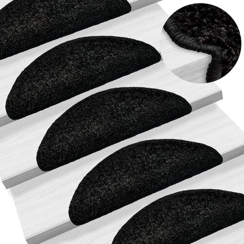  Prostirke za stepenice 15 kom 56x17x3 cm Crne poluokrugle Cijene