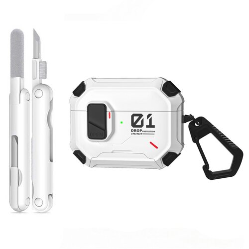 INF Magnetni ovitek proti udarcem s stojalom za AirPods 4, PC 360&deg; White, (5000323462) Cene