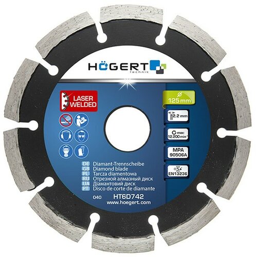 Hogert segmentirana dijamantska rezna ploča za beton i asfalt 230 mm Slike