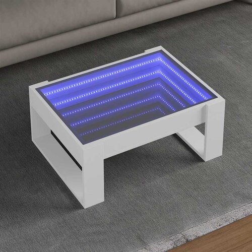  Stolić s beskonačnim LED svjetlima bijeli 70x53x30 cm Cene