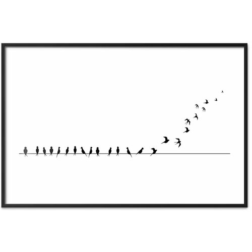  Plakat - Let\'s Fly! 60x40 Crni okvir s margom Cene