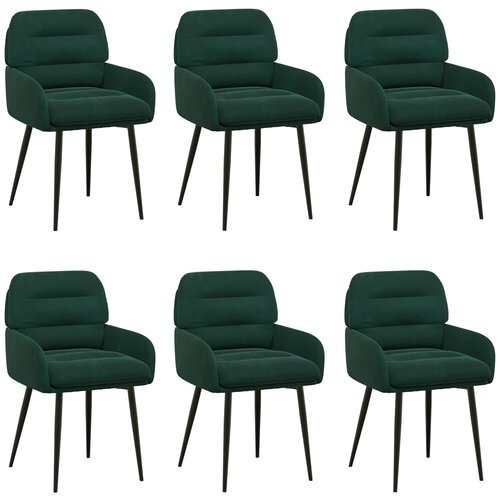 vidaXL Jedilni stoli 6 pcs Žamet Temno zelena 59 x 59,5 x 90 cm, (5000296758) Cene