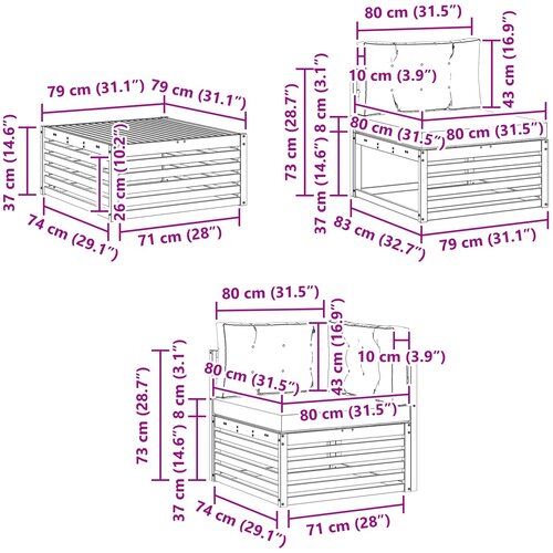  Set vanjskih sofa Prirodna i antracit 245,5 x 162,5 x 73 cm Slike