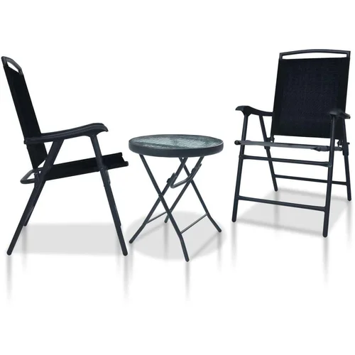  3-dijelni bistro set crni čelični