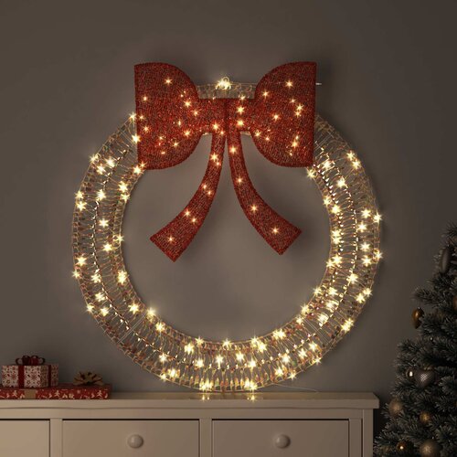  Vijenac s 150 LED svjetlima Topla bijela 121 x 121 x 10 cm PET Cijene