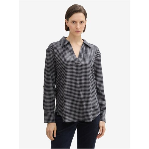 Tom Tailor Blue-gray women's checkered shirt - Women's Cene