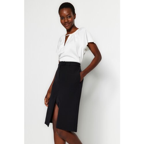 Trendyol Black Pencil Midi Skirt Cene