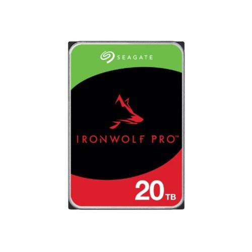 Seagate Technology Seagate IronWolf PRO 20 TB podjetni&amp;scaron;ki NAS trdi disk (HDD), 7200 rpm, 6 Gb/s SATA, 256 MB predpomnilnika, 3,5&amp;#039;&amp;#039; (8,9 cm), zasnovan za neprekinjeno delovanje 24/7 v NAS in RAID rack sistemih, črna (BLK). Slike