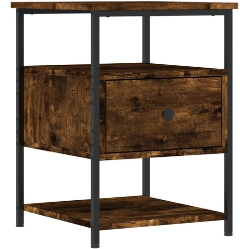 Maison Chic Nočna omarica - Nočna miza dimljeni hrast 40x42x56 cm inženirski les, (21689800) Cene