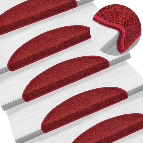 vidaXL otirači za stepenice 15 kom bordo crveni 56 x 17 x 3 cm Cijene
