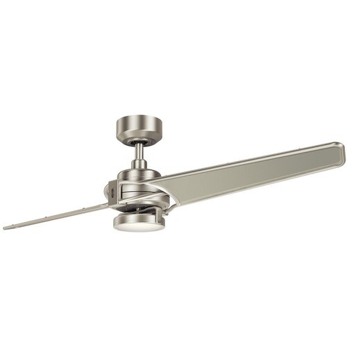 Elstead Lighting Elstead Kichler Xety Stropni ventilator z 2 lopaticama, 142 cm, LED lučka, brušen nikelj, daljinski upravljalnik, (22100415) Cene