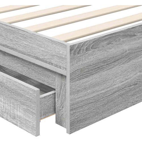  Krevet s od storage Siva Sonoma 75 x 190 cm Konstruirano drvo Slike