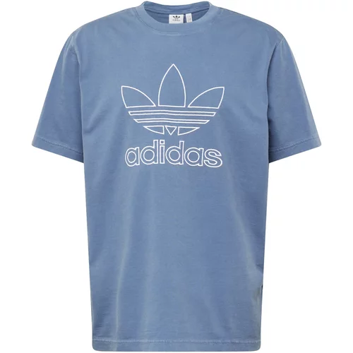 Adidas Majica 'Adicolor Outline Trefoil' sivkasto plava / bijela