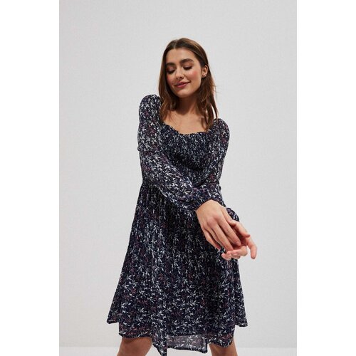 Marisse Patterned Dress L-Su-3717 Navy Cene