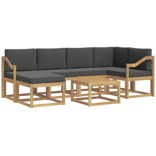 vidaXL Zunanja garnitura za sedenje z blazino 7 pcs Bela in antracit, (5000281226) Cene