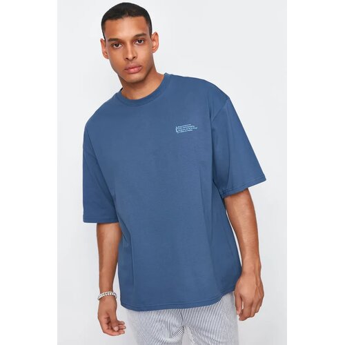 Trendyol Muška majica TMNSS23TS00084, Indigo Cene