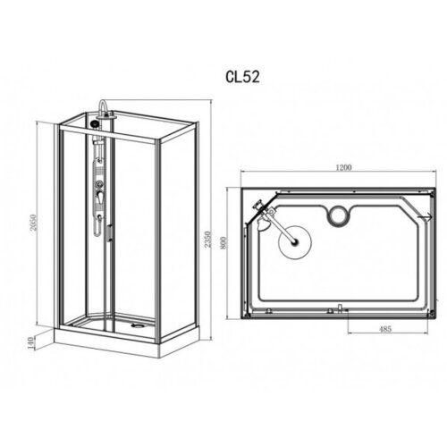 Sanotechnik kompletna tuš kabina Epic 3 (D x Š x V: 120 x 80 x 235 cm, Crne boje/Bijele boje) Cijene