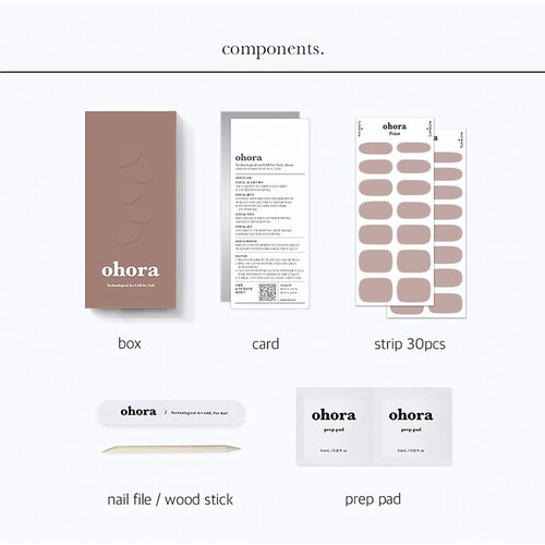 OHORA Gel Nail Sticker N Cream Beige Naljepnice za nokte nijansa NB-075 1 kom Slike