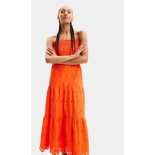 Desigual Poletna obleka Malver 24SWVW12 Oranžna Regular Fit