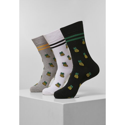 MT Accessoires Recycled pineapple socks 3-pack white/heather grey/black Slike