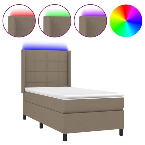 VidaXL Box spring postelja z vzmetnico LED taupe 90x190 cm blago, (20900141) Slike