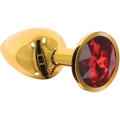 Taboom Bondage in Luxury Butt Plug with Diamond Jewel Gold-Red L