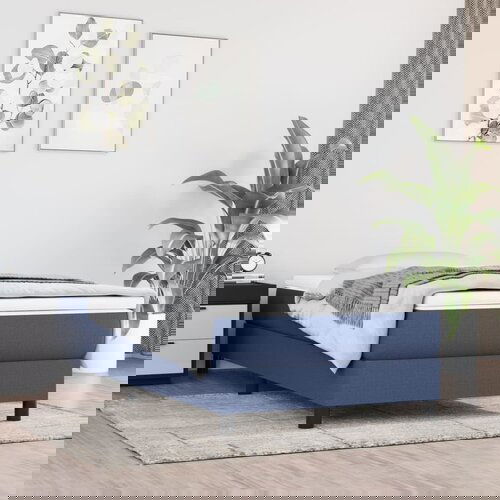 VidaXL Okvir za krevet s oprugama plavi 80 x 200 cm od tkanine Slike