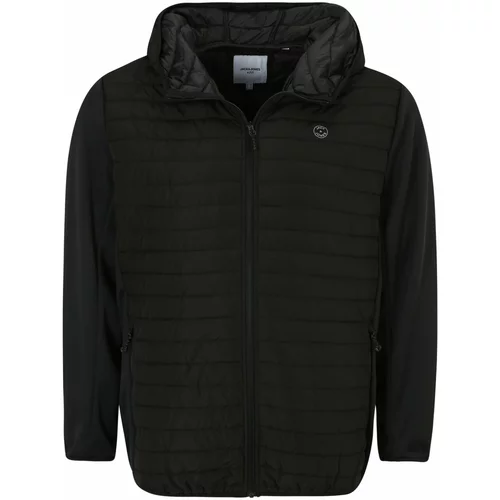 Jack & Jones Plus Prehodna jakna 'Emulti' svetlo siva / črna