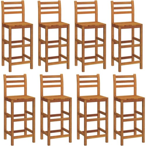  Barski stolci 8 kom od masivnog bagremovog drva Slike