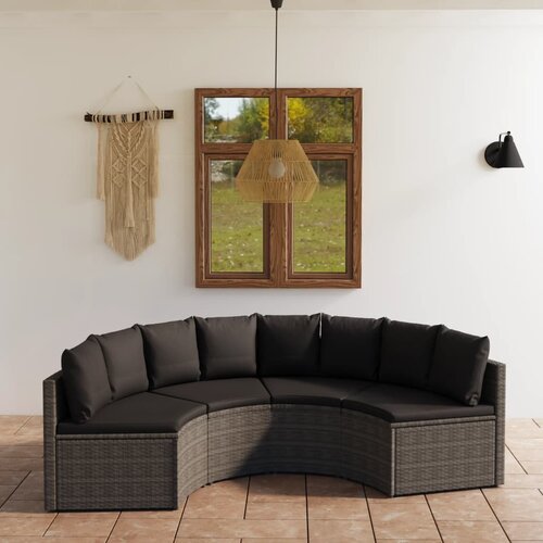  4-dijelni set vrtnih sofa od poliratana s jastucima sivi Cijene