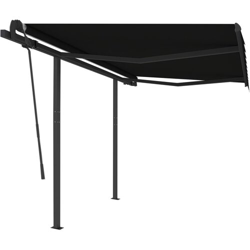 vidaXL Ročno zložljiva tenda s stebrički 3,5x2,5 m antracitna, (20728520) Cene