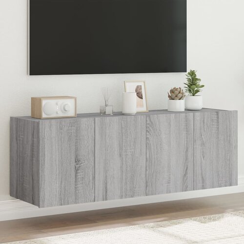 VidaXL Stenske TV omarice z LED 2 kosa siva sonoma 60x35x41 cm Slike