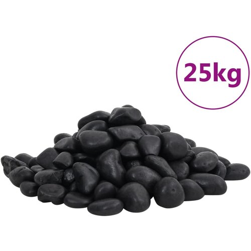 vidaXL Polirani kamenčići 25 kg crni 2 - 5 cm Cijene
