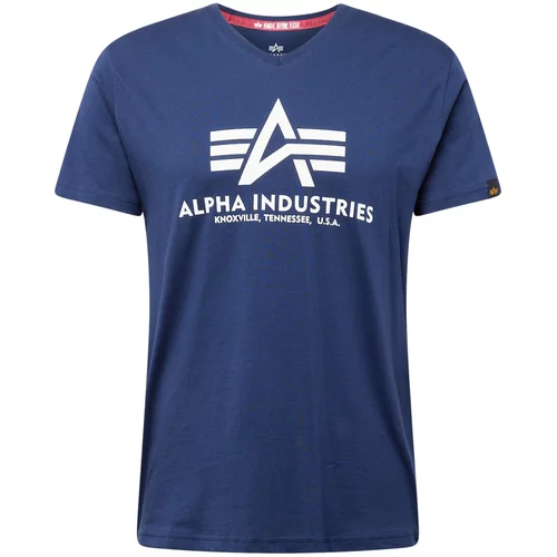 Alpha Industries Majica mornarsko plava / bijela