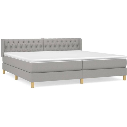 Maison Chic Box spring postelja - Vzmetna postelja z vzmetnico svetlo siva 200x200 cm blago SL20297, (21893274) Cene