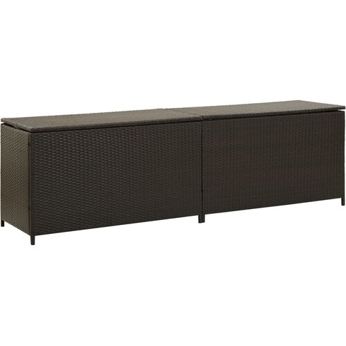 VidaXL Vrtna &amp;scaron;katla za shranjevanje poli ratan 200x50x60 cm rjava Slike