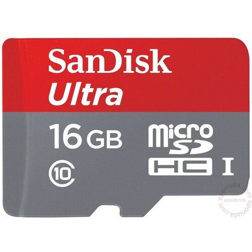 Sandisk micro SDHC 16GB Ultra micro 80MBS,class 10,UHS-I,adapter 67028 memorijska kartica Slike