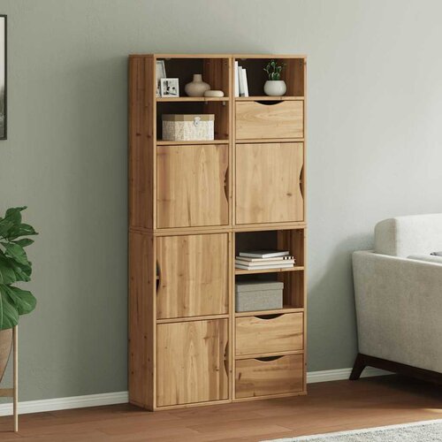VidaXL Bočni ormarići 4 kom ODDA 40x24x79 cm puno drvo bor Slike