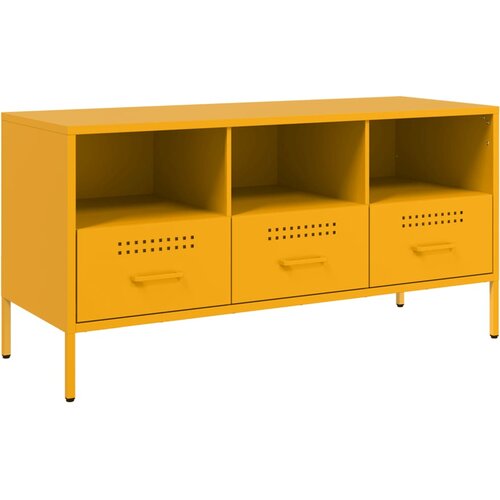 Maison Chic TV omarica - TV stojalo - Televizijska omarica gorčično rumena 100,5x39x50,5 cm jeklo, (21701220) Cene