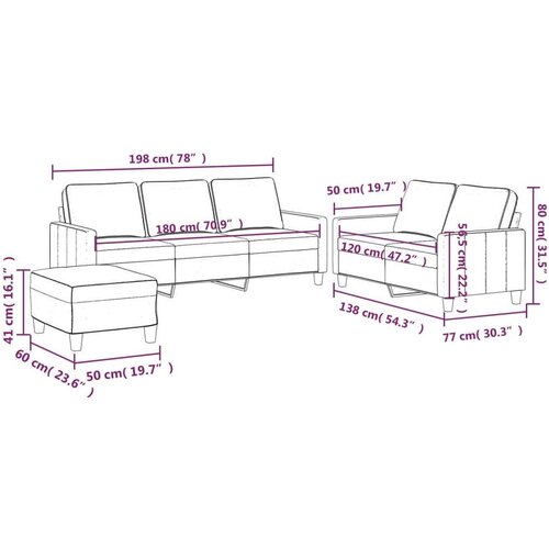  3-dijelni set sofa s jastucima crvena boja vina bar&amp;scaron;unasti Slike
