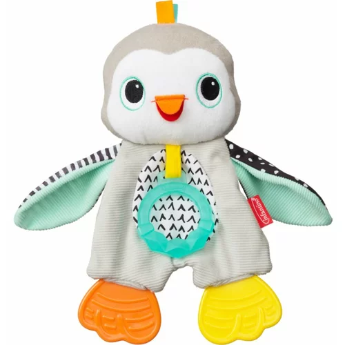 Infantino Cuddly Teether Penguin plišasta igrača z grizljajočim delom 1 kos