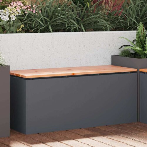 VidaXL Vrtna klop Antracit 100 x 40 x 43 cm Jeklo Slike