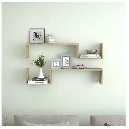  Zidne police 2 kom boja hrasta sonome 100x15x20 cm od iverice Cijene