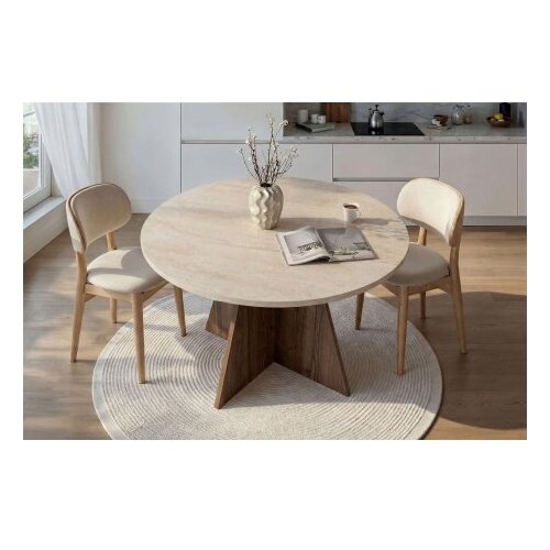 Hanah home Trpezarijski sto Virella Travertine Venezia Walnut Cene