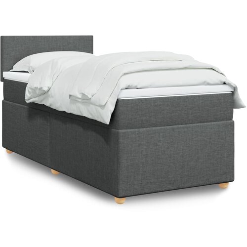 Krevet box spring s madracem tamnosivi za 1 osobu tkanine Cene