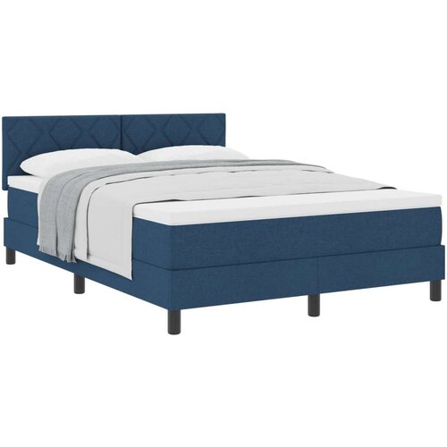 Box Postelja boxspring z vzmetnico Temno modra 140 x 200 cm blago, (5000128652) Cene