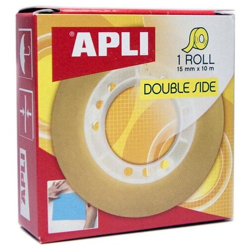 Apli lepilni trak, dvostranski, prozoren 15 mm x 10 m Slike