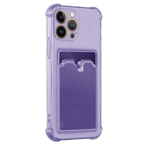  silikonska futrola clear sa dzepicem za iphone 13 pro max (6.7) ljubicasta Slike